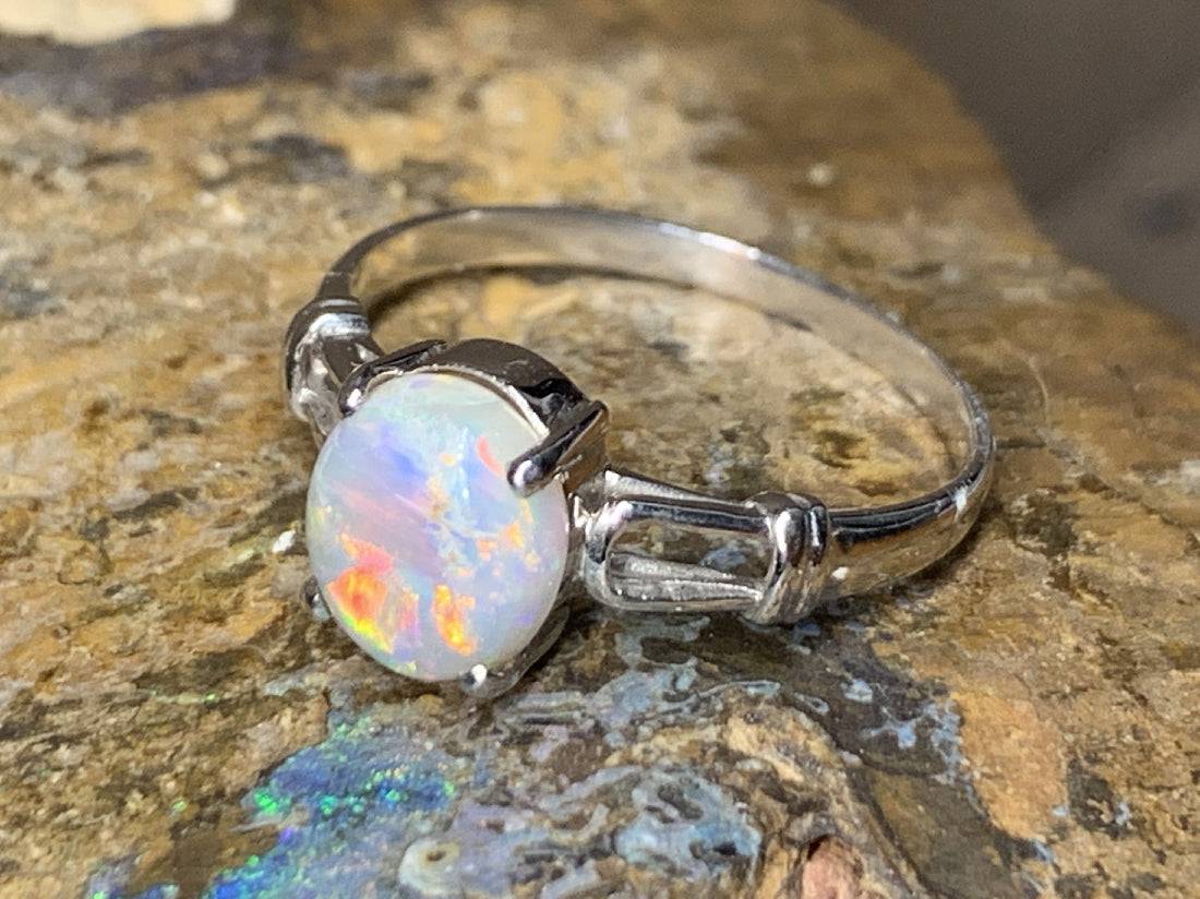 18kt White Gold solitaire Black Opal ring - Masterpiece Jewellery Opal & Gems Sydney Australia | Online Shop