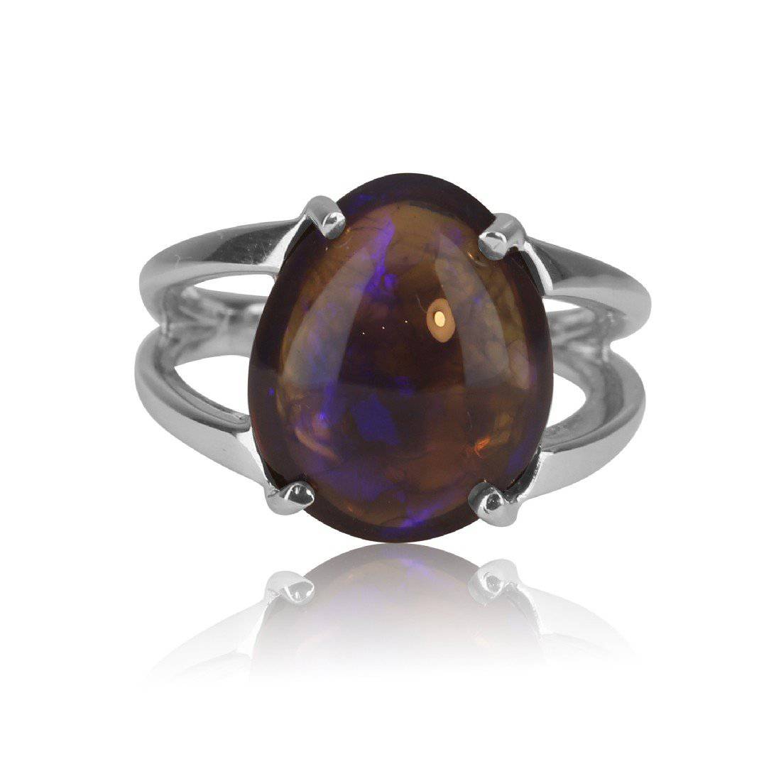 Sterling Silver Black Opal ring - Masterpiece Jewellery Opal & Gems Sydney Australia | Online Shop