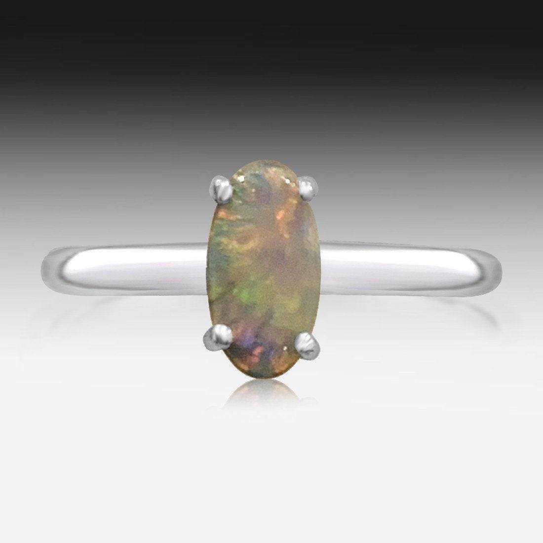 Sterling Silver Black Opal ring - Masterpiece Jewellery Opal & Gems Sydney Australia | Online Shop