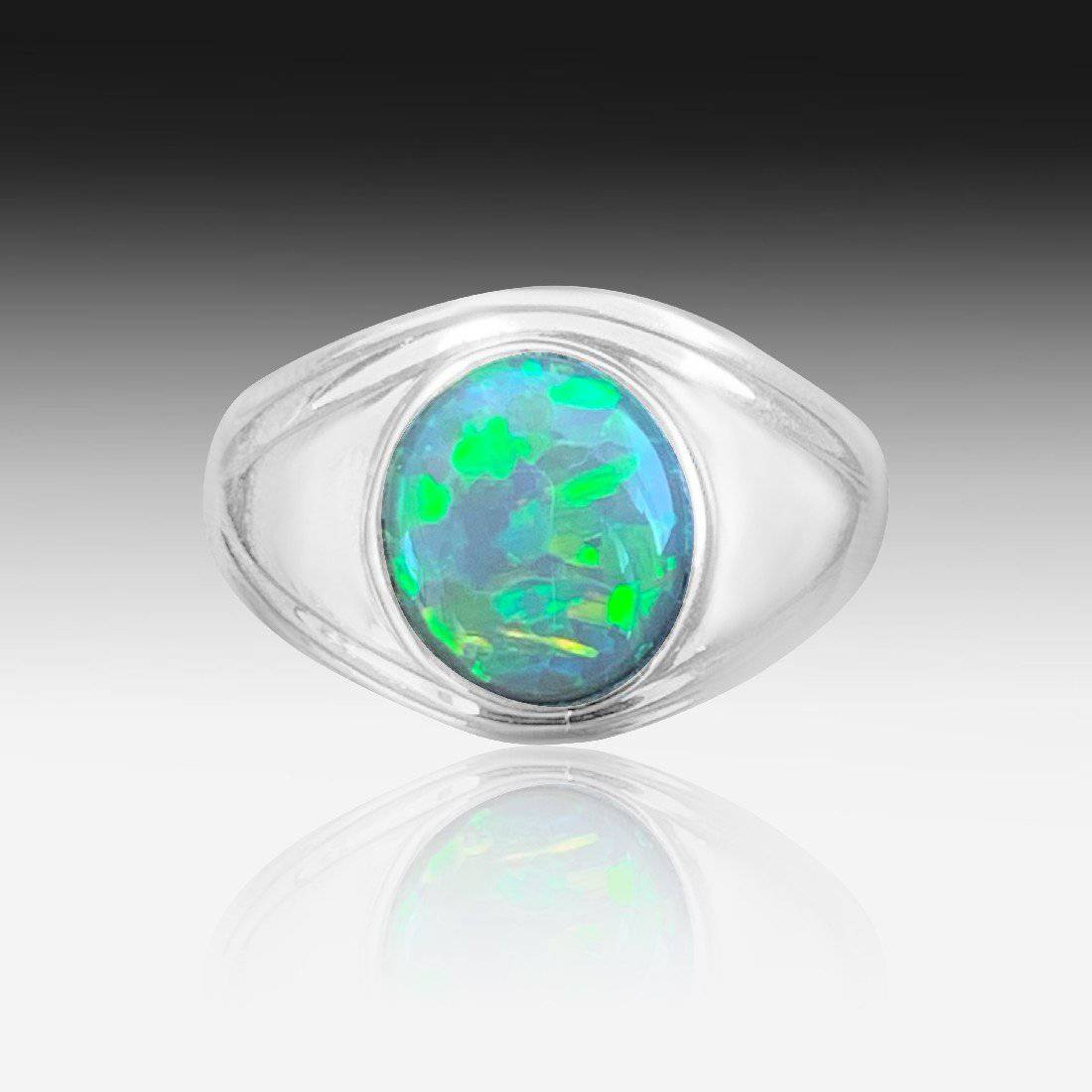 Sterling Silver Black Opal ring - Masterpiece Jewellery Opal & Gems Sydney Australia | Online Shop