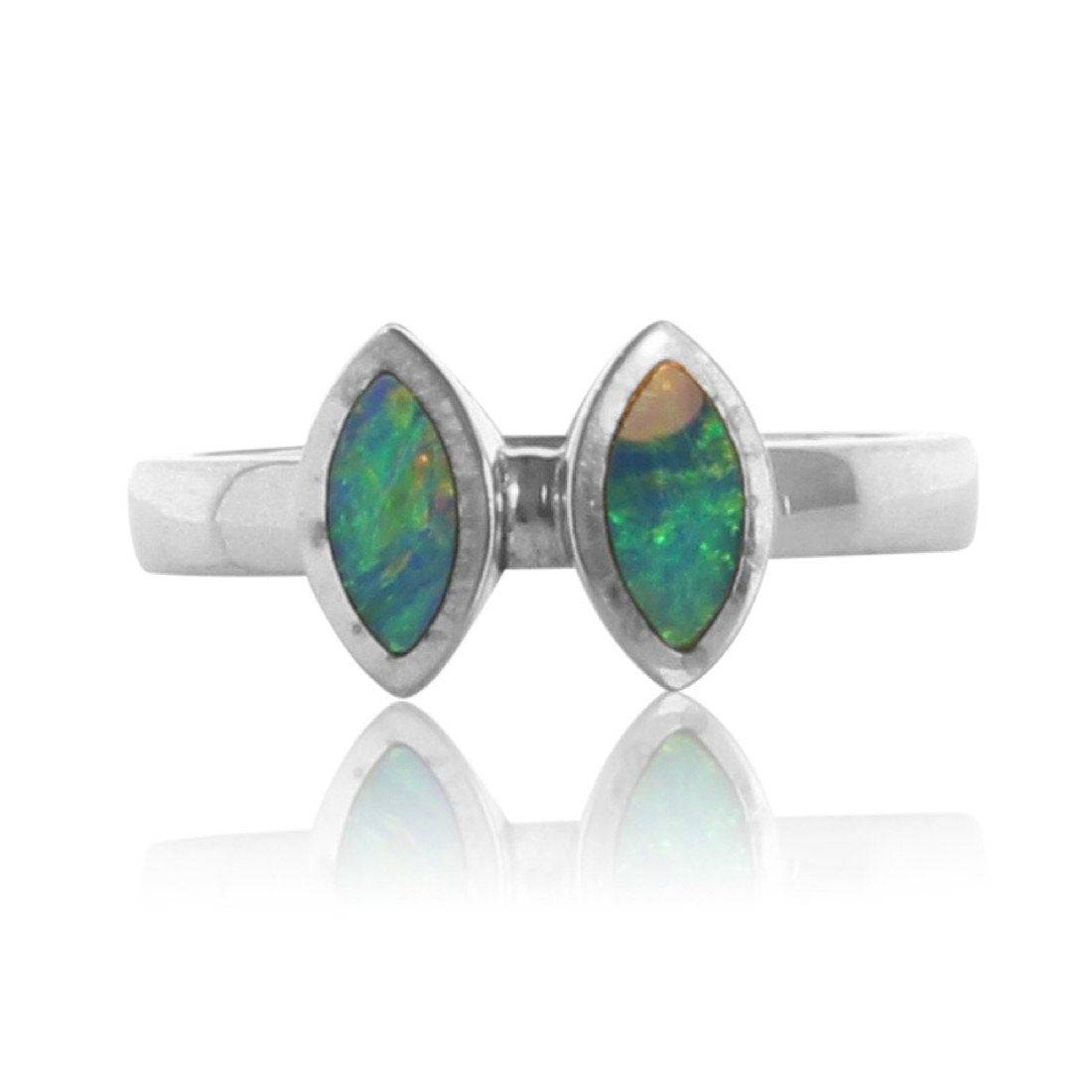 Sterling Silver Opal inlay ring - Masterpiece Jewellery Opal & Gems Sydney Australia | Online Shop