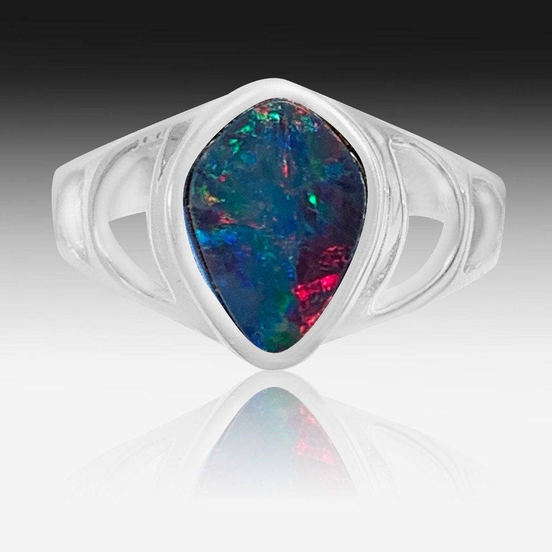 Sterling Silver Opal ring - Masterpiece Jewellery Opal & Gems Sydney Australia | Online Shop