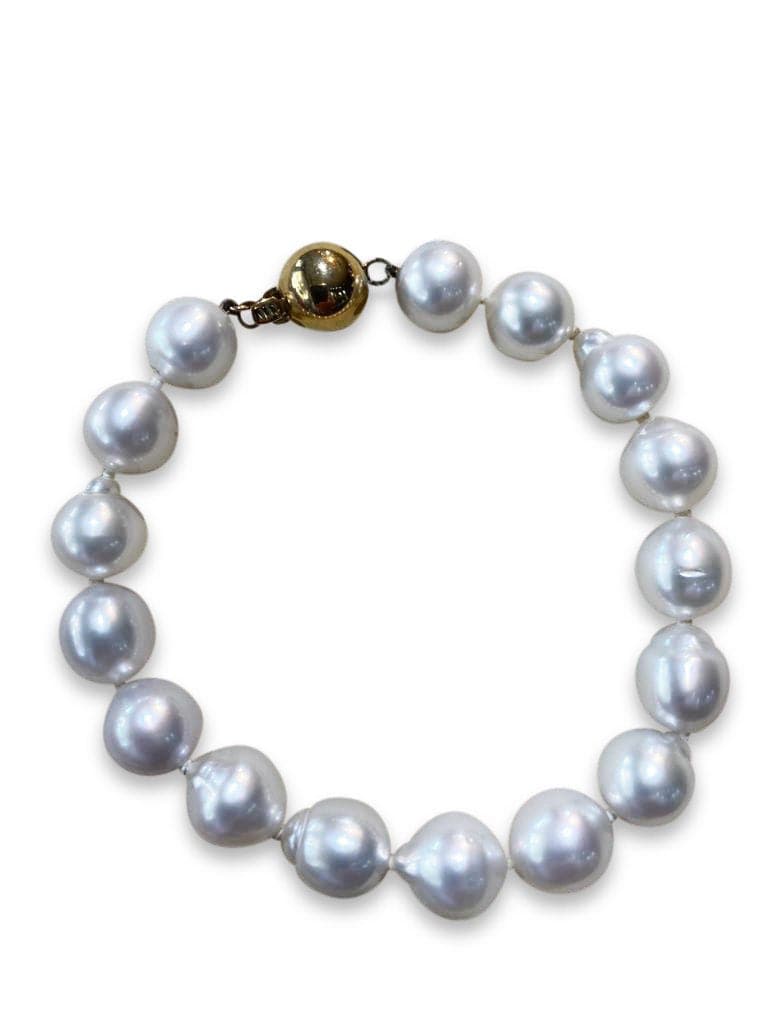 Masterpiece Jewellery - South Sea Pearl bracelet with 9kt White Gold Ball Clasp - 11 mm 