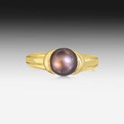 9kt Yellow Gold Black Pearl ring - Masterpiece Jewellery Opal & Gems Sydney Australia | Online Shop