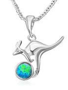 Sterling Silver Kangaroo 5mm Opal doublet pendant - Masterpiece Jewellery Opal & Gems Sydney Australia | Online Shop