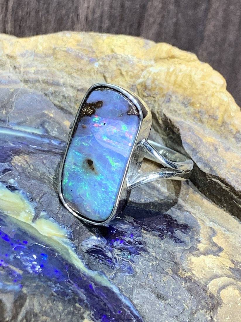 Sterling Silver Boulder Opal ring - Masterpiece Jewellery Opal & Gems Sydney Australia | Online Shop